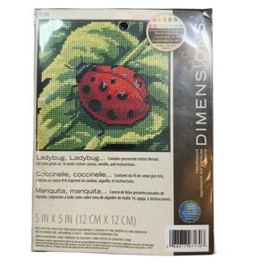 Dimensions Ladybug Needlepoint Kit 5x5 Red Green 7170 New